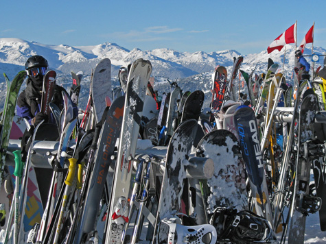 Skis and Snowboards in Whistler Canada