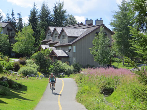 Cycling along the Valley Trai in Whistler